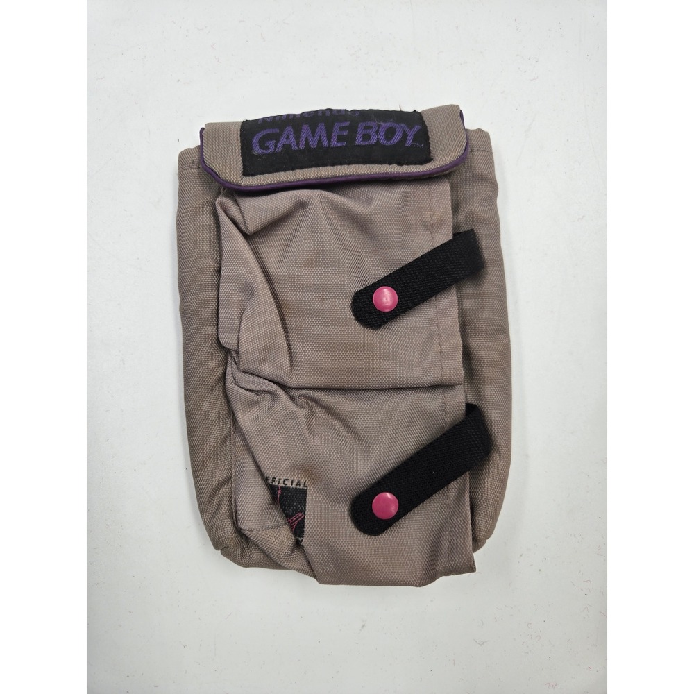 Vintage Nintendo Game Boy Official Carrying Case Tan Purple Canvas Pouch Bag